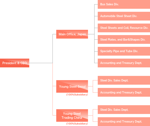 YOUNG STEEL Co.,Ltd./Organization chart